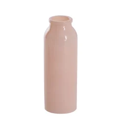Glass Tall Milk Bottle Solid Glossy Soft Peach (5.5x16cmH)