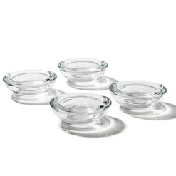 Glass Tealight Candle Holder Low Flat Clear (7.5x2.5cmH)