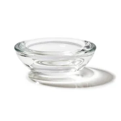 Glass Tealight Candle Holder Low Flat Clear (7.5x2.5cmH)