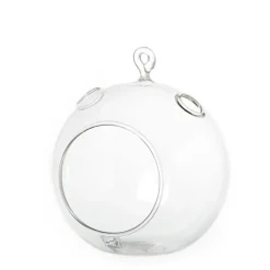 Glass Tealight HolderHanging Ball 12cmD*14cmH Clear