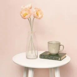 Glass Torpedo Sturdy Vase Round Base Clear (6.5Tx10Bx22cmH)