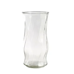 Glass Twist Cylinder Vase Clear (12x24cmH)