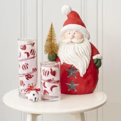 Glass Vase Cylinder with Tealight Holder Clear (9cmDx26cmH)