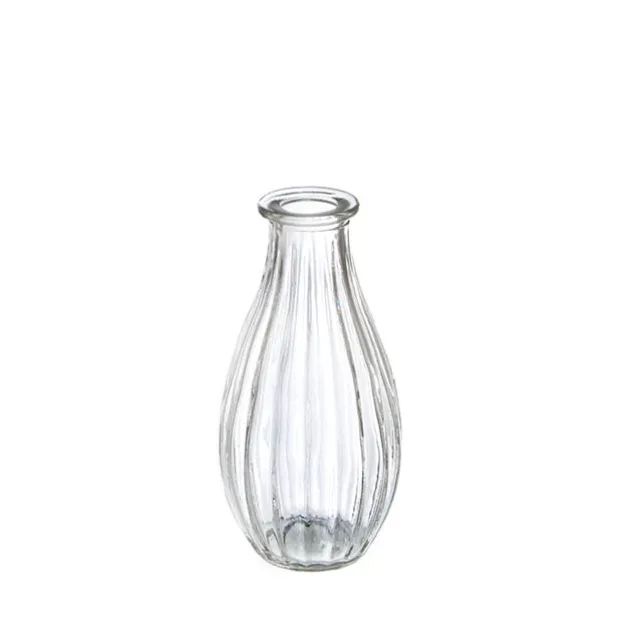 Glass Vintage Bottle Cafe Bud Vase Clear (7x14.5cmH) 220ml