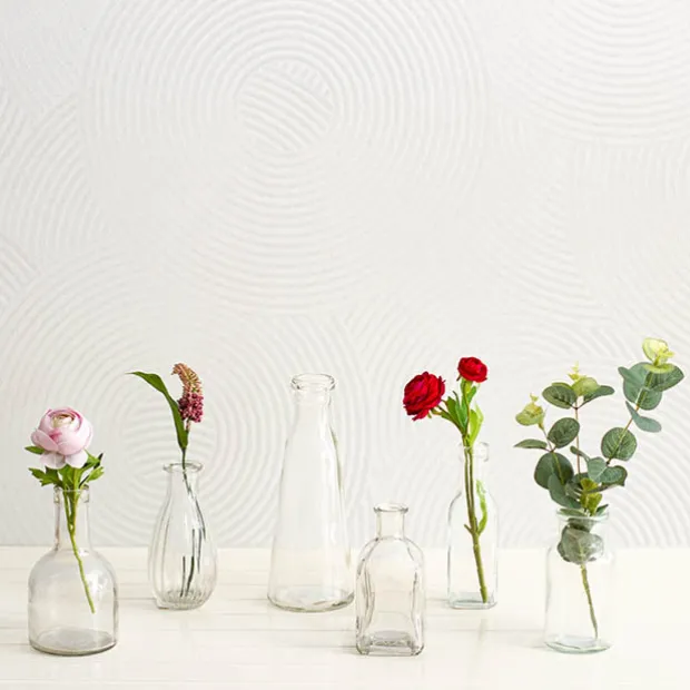 Glass Vintage Bottle Celine Cylinder Clear (6.7x13cmH)