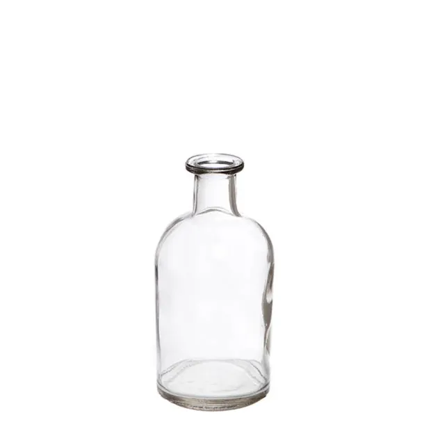 Glass Vintage Bottle Cylinder Bud Vase Clear (7x13.5cmH)