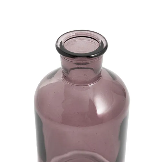 Glass Vintage Bottle Cylinder Bud Vase Dk Brown (6.5x13.5cm)