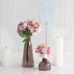 Glass Vintage Evelyn Bottle Bud Vase Brown 500ml 8.5x22.5cmH