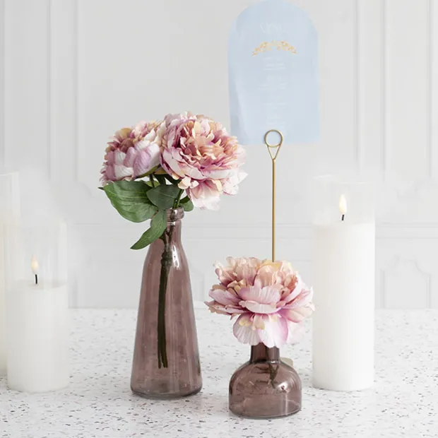 Glass Vintage Evelyn Bottle Bud Vase Brown 500ml 8.5x22.5cmH