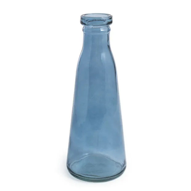 Glass Vintage Evelyn Bottle Bud Vase Blue 500ml 8.5x22.5cmH