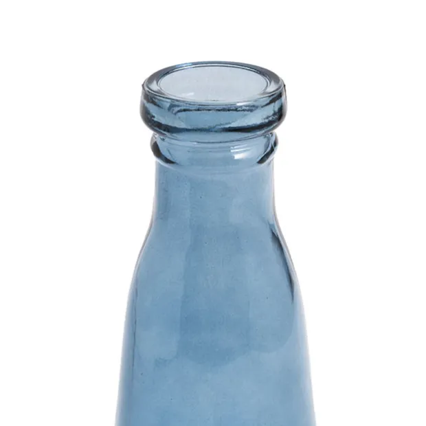 Glass Vintage Evelyn Bottle Bud Vase Blue 500ml 8.5x22.5cmH
