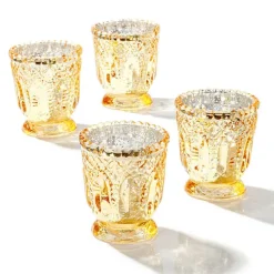 Glass Votive Candle Holder Heirloom Gold (7.2x7.6cmH)