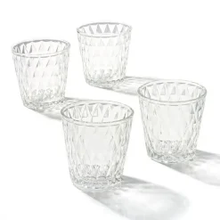 Glass Votive Candle Holder Diamond Arya Clear (7.5x7.5cmH)