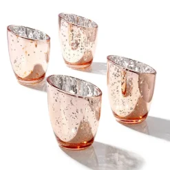 Glass Votive Candle Holder Arena (7.6Dx9cmH) Mercury Copper