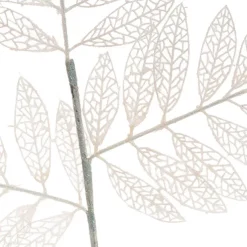 Glitter Artificial Leaf Spray Iridescent White (70cmH)