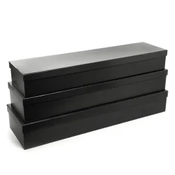 Glossy Rose Box Dozen Black (75x21x11cmH) Set 3