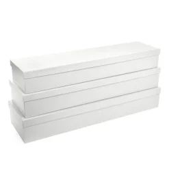 Glossy Rose Box Dozen White (75x21x11cmH) Set 3