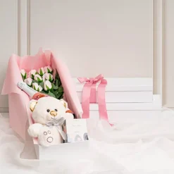 Glossy Rose Box Dozen White (75x21x11cmH) Set 3