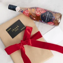 Gold Foil Black Card & Envelope Thank You Pk25 (10x6.5Hcm)