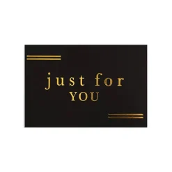 Gold Foil Black Card & Envelope Just For You Pk25(10x6.5Hcm)