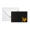 Gold Foil Black Card & Envelope Hearts Pack 25(10x6.5Hcm)