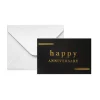 Gold Foil Black Card & Envelope Anniversary Pk25 (10x6.5Hcm)