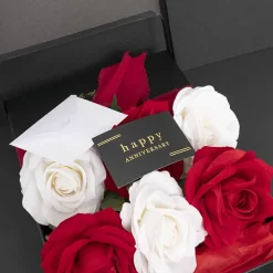 Gold Foil Black Card & Envelope Anniversary Pk25 (10x6.5Hcm)