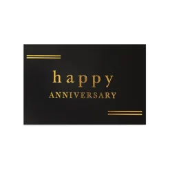 Gold Foil Black Card & Envelope Anniversary Pk25 (10x6.5Hcm)