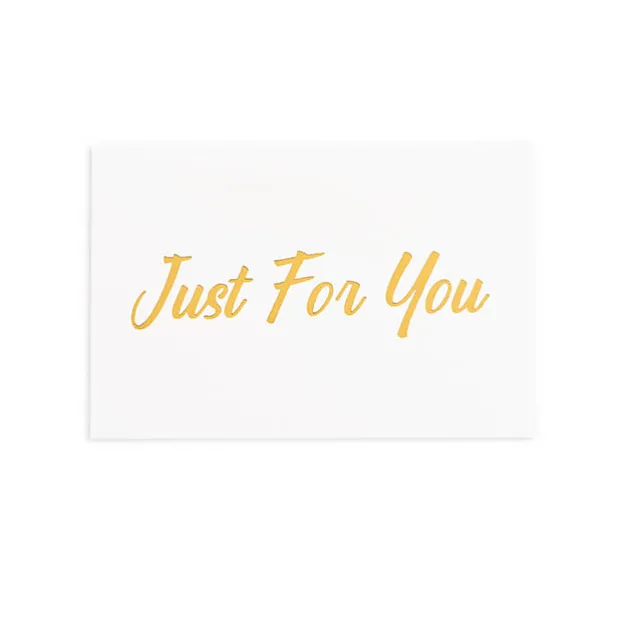 Gold Foil Card & Envelope Just For You Pack 25 (10x6.5Hcm)