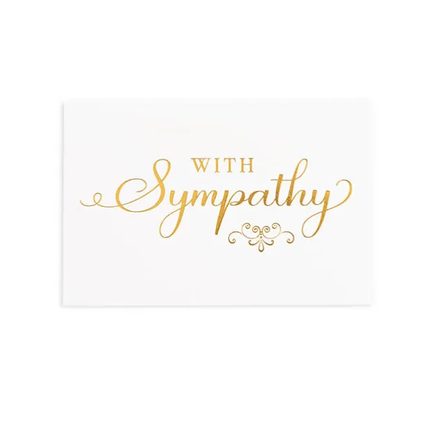 Gold Foil Card & Envelope With Sympathy Pack 25 (10x6.5Hcm)