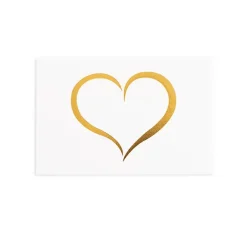 Gold Foil Card & Envelope Love Heart Pack 25 (10x6.5Hcm)