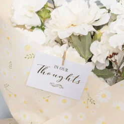 Gold Foil Card & Envelope In Our Thoughts Pack25 (10x6.5Hcm)