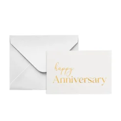 Gold Foil Card & Envelope Anniversary Pack 25 (10x6.5Hcm)