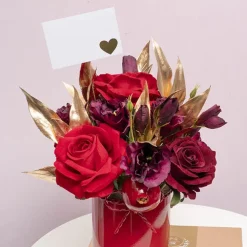 Gold Foil Card & Envelope Mini Heart Pack 25 (10x6.5Hcm)