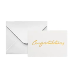Gold Foil Card & Envelope Congratulations Pack25 (10x6.5Hcm)