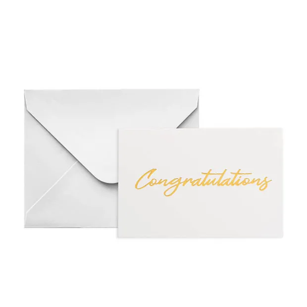 Gold Foil Card & Envelope Congratulations Pack25 (10x6.5Hcm)