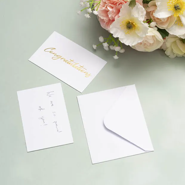 Gold Foil Card & Envelope Congratulations Pack25 (10x6.5Hcm)