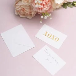 Gold Foil Card & Envelope XOXO Pack 25 (10x6.5Hcm)