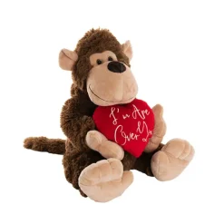 Gorilla George w I'm Ape Over You Heart Plush Brown (34cmST)