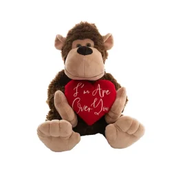 Gorilla George w I'm Ape Over You Heart Plush Brown (34cmST)