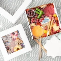 Gourmet Grazing Gift Box Window Sq White (24x24x9cmH)