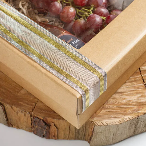 Gourmet Grazing Gift Box Window Sml Brown Kraft (33x23x9cmH)