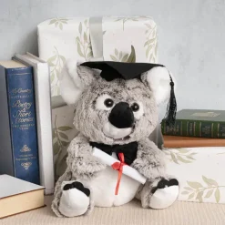 Graduation Koala Kev Plush Soft Toy Melange Grey (30cmST)