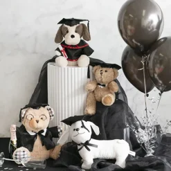 Graduation Signature Calico Dog with Pen White (30cmx25cmHT)