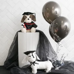 Graduation Signature Calico Dog with Pen White (30cmx25cmHT)