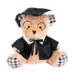 Graduation Teddy Bear Karl w Glasses Soft Brown (30cmST)