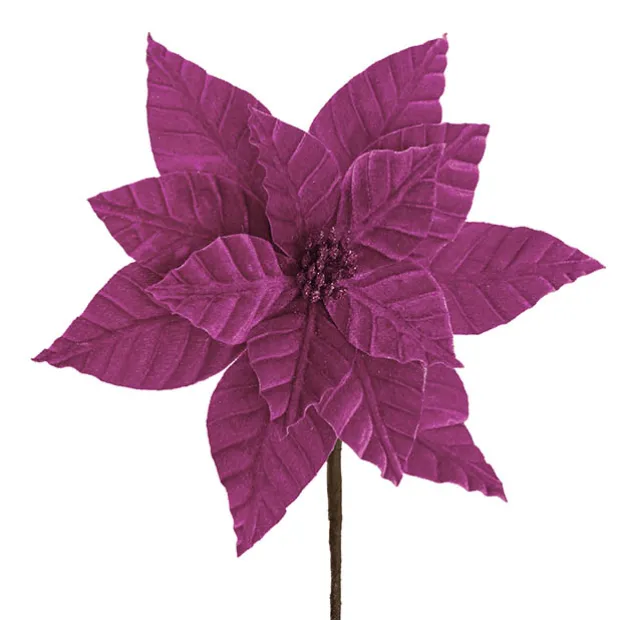 Grand Christmas Poinsettia Pick Fuchsia (27cmDx29cmH)