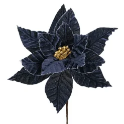 Grand Christmas Poinsettia Pick Navy (27cmDx29cmH)