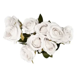 Grandiflora Rose x 9 Heads Bouquet White (7cmDx46cmH)