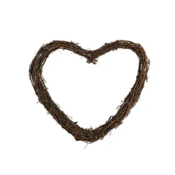 Grapevine Heart Rattan Wreath Brown (40cmD)
